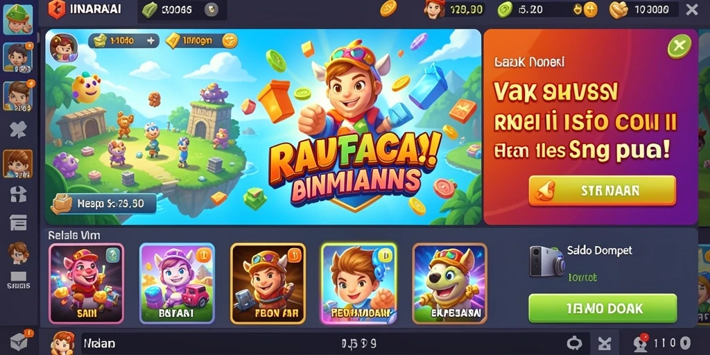 Menu permainan yang beragam dan mudah diakses.